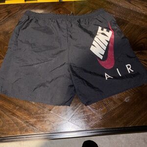 Nike Black Shorts with Maroon Swoosh and White Logo